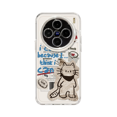 报纸涂鸦猫咪小狗复古潮牌手机壳