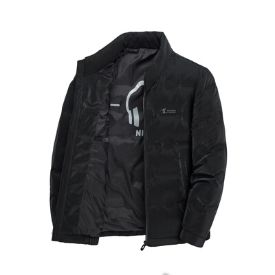 恒源祥鸭绒羽绒服男红色立领外套