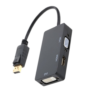 DP转hdmi dvi vga 三合一转接线 HDMI/DVI/VGA DP显卡视频转换器