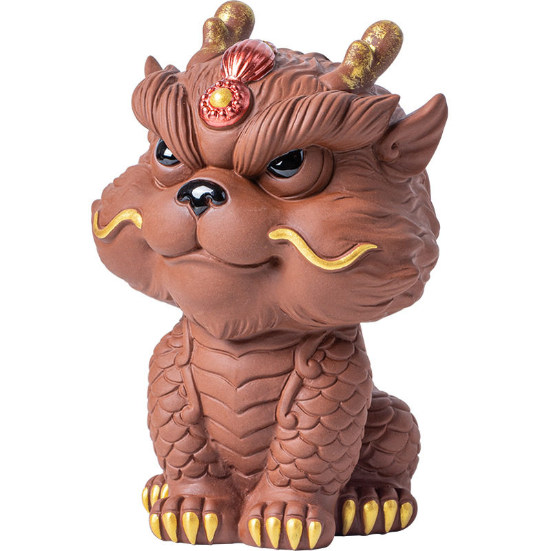 紫砂茶宠招财龙家居摆件