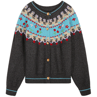 今屿花花 毛衣女款2025新款冬季可外穿内搭设计感小众开衫毛线衣