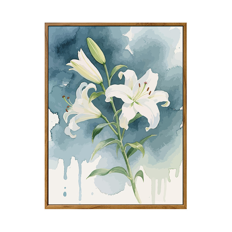雅调百合花束diy数字油画丙烯画