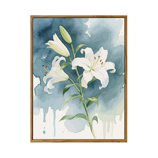 百合花束-diy数字油画手工艺术品丙烯油彩画成人涂色唯美装饰挂画