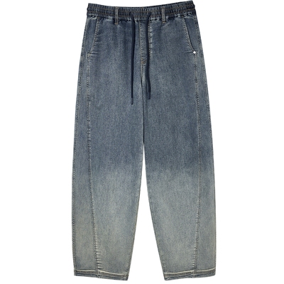 杰克琼斯秋季新款男装牛仔裤超廓形舒适长裤做旧水洗裤子男款