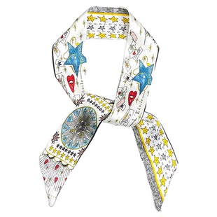 时尚真丝手柄丝巾绑包包配饰桑蚕丝细窄长条飘带双面领巾丝带发带