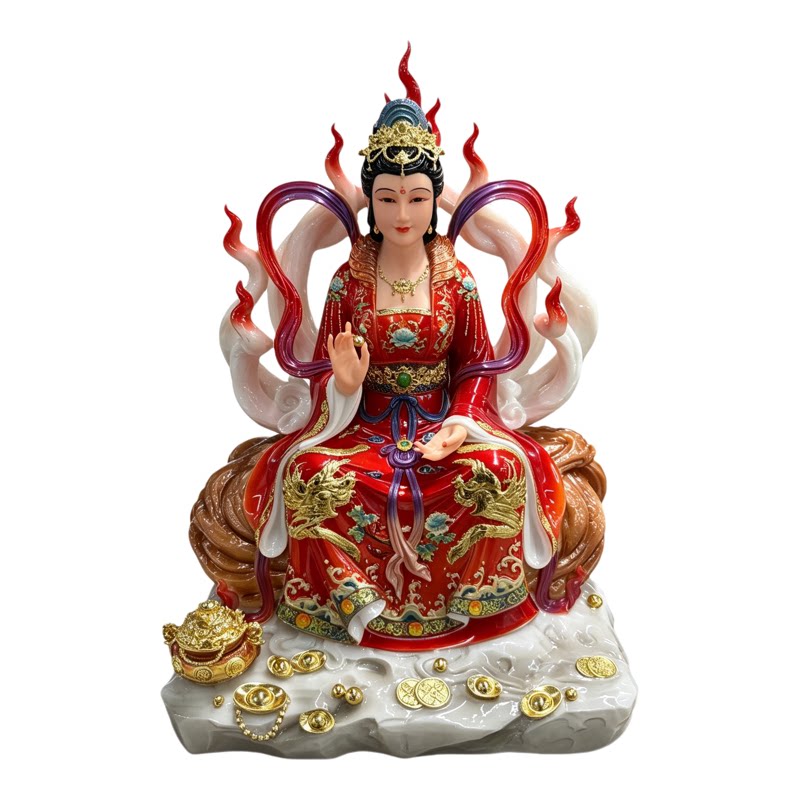 仿瓷九尾狐神像九尾娘娘真身九姑娘神像九尾白狐像供奉仿瓷