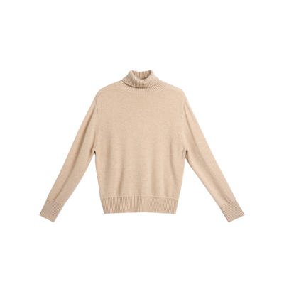 TOFOD 荒漠草原 白山羊加厚纯羊绒高领毛衣黑白灰极简百搭针织衫