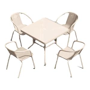 促销香槟色户外庭院桌椅奶茶别墅