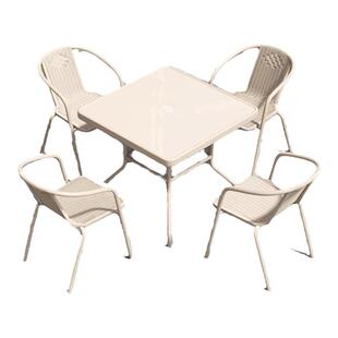 户外桌椅庭院防水防晒露天休闲带遮阳伞室外组合吧台奶茶店商用桌