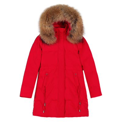 皮尔卡丹中长款羽绒服外套女冬季