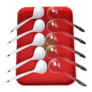 一次性大汤勺塑料加厚外卖打包公用勺子火锅酸菜鱼长柄汤匙大号勺