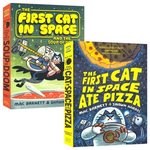 The First Cat In Space Series 太空猫系列 吃披萨 厄运汤 科幻搞笑漫画小说 英语课外读物 英文原版进口儿童图书