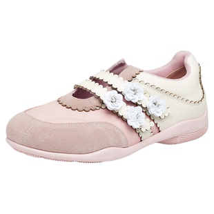 红蜻蜓玛丽珍运动鞋女春季新款女鞋银色芭蕾单鞋超火粉色德训鞋