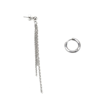 耳夹男士日韩明星金泰亨同款钛钢长款链条耳钉无耳洞流苏女耳夹