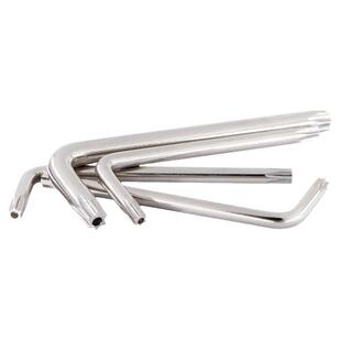 梅花防盗螺丝扳手镀镍米字星型内六角扳手L型带孔专用扳手T10-T30