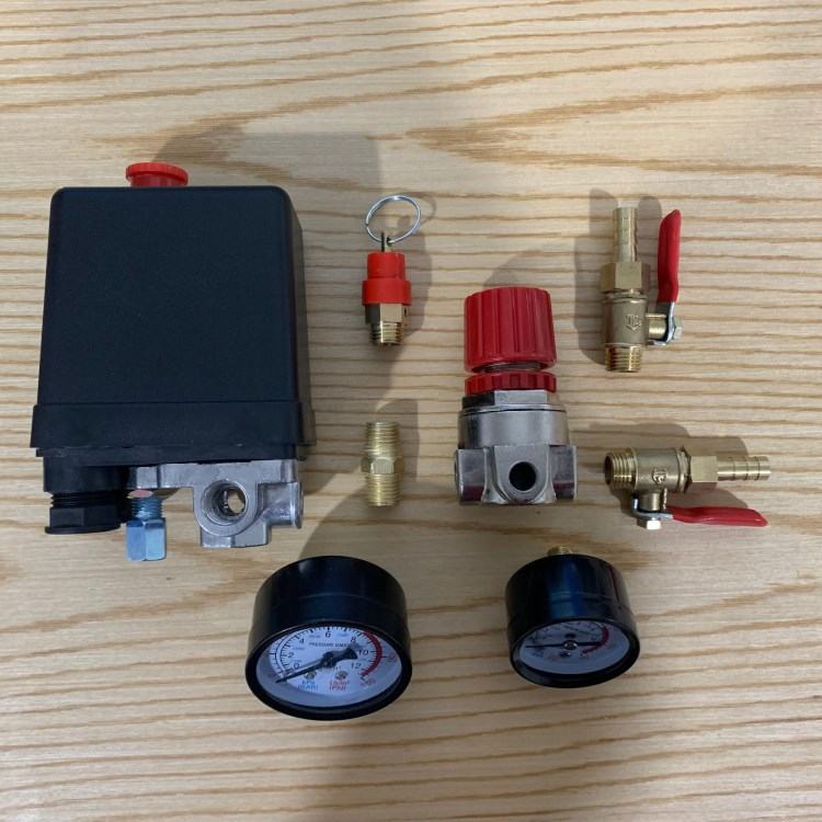 空压机配件开关支架风利总成调压阀气泵总成四孔带款开关表开关带