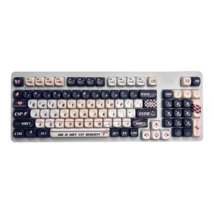 蓝调粉音个性可爱女生机械键盘键帽PBT热升华圆润MOA高度98/104