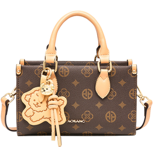 奥康小方包2026新款包包老花高级女包通勤手提包大容量单肩斜挎包