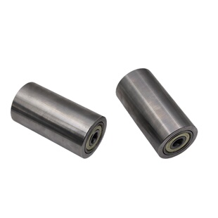 砂带机铁轮金属滚筒双轴承轮可镀铬滑轮从动轮双头牙轴心织带机