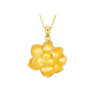 TSL谢瑞麟玉兰花婚嫁硬金结婚黄金吊坠不含链XJ453