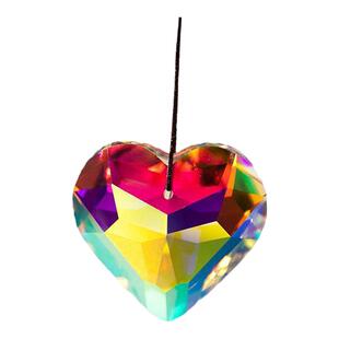 阳光捕手挂件爱心风铃水晶钻石太阳折射彩虹空中吊饰车挂炫彩挂饰