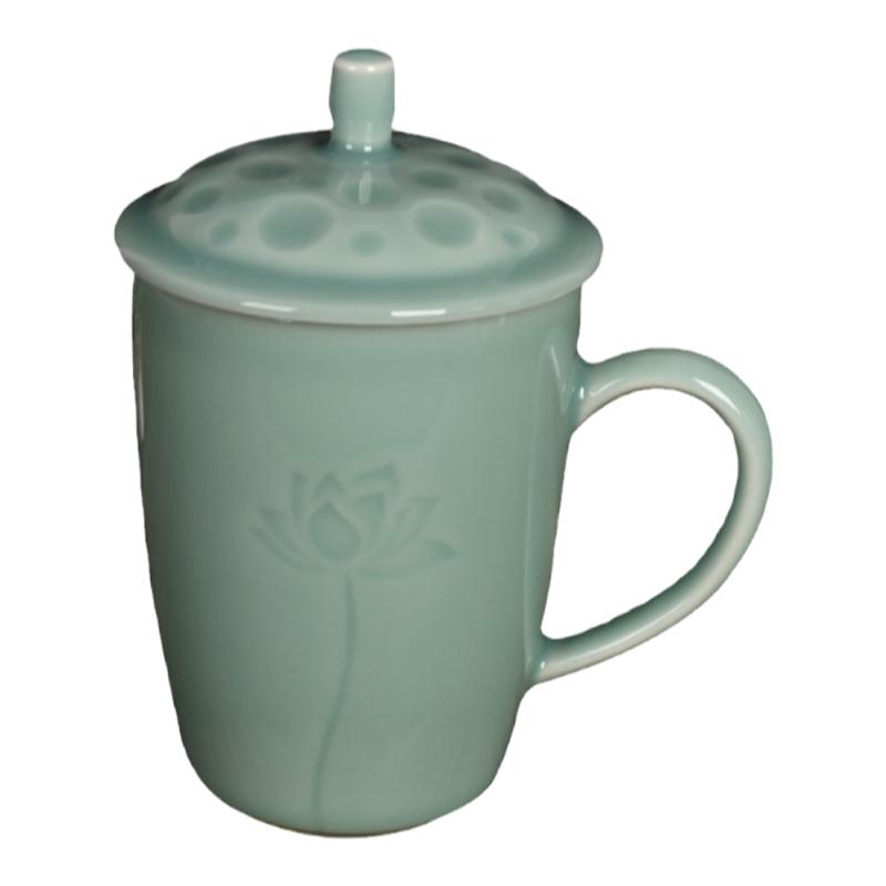 精品高档青瓷莲花茶杯
