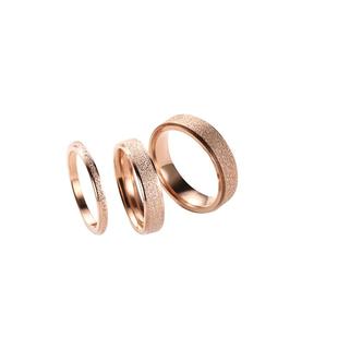 时尚气质钛钢玫瑰金磨砂戒指情侣彩金食指戒男女尾戒保色素圈质感