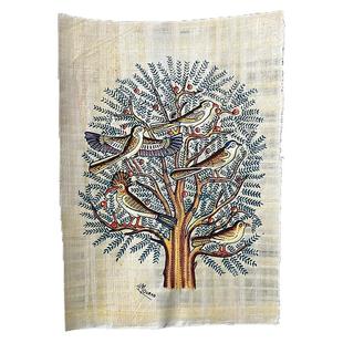 埃及生命之树美好寓意树皮纸莎草画沙草画草纸画埃及壁画纪念礼物