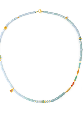 天然翡翠五条经转运珠国风毛衣链