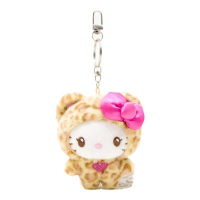 HelloKitty爱心拿铁豹纹小熊可爱包包挂件毛绒公仔钥匙扣三丽鸥