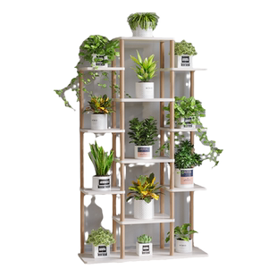 家用茶架子进门落地客厅展示柜实木隔断简约现代博古柜多宝阁玄关