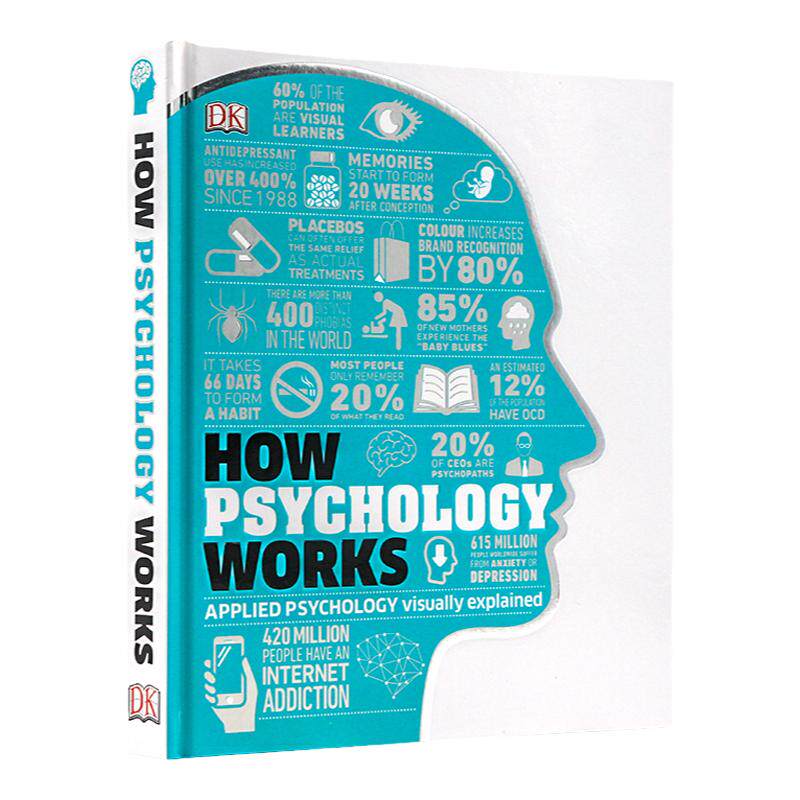 现货DK视觉图解百科 心理学是如何运作的How Psychology Works英文原版心理学科普可视化图解案例 DK经典科普百科书籍精装彩色插图