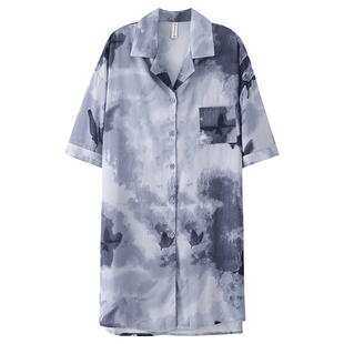 睡衣女士夏季莫代尔短袖中长款2026新款夏天高级感冰丝薄款连衣裙