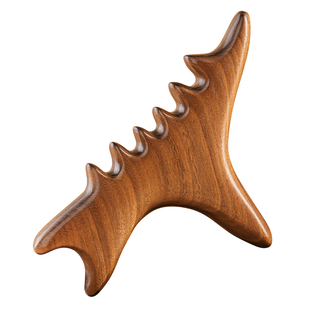 檀木拨筋棒按脚底按摩工具手持式三角雀穴位按摩器足底足疗棒点穴