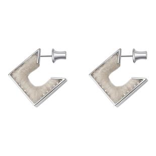 【秦岚同款】侧方耳钉羊绒耳钉 原创设计 高级立体感耳饰