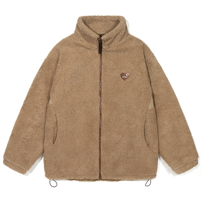 GUUKA冬季新款立领羊羔绒外套