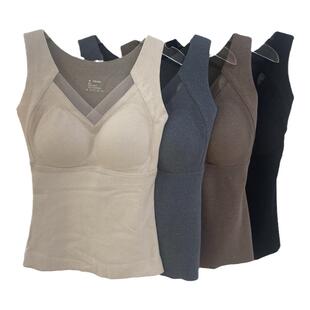 赛寇8803德绒石墨烯发热保暖背心修身一体杯免穿文胸内搭打底上衣