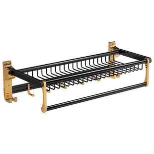 毛巾架卫生间免打孔轻奢浴室置物架子收纳浴巾洗手洗漱台厕所挂件