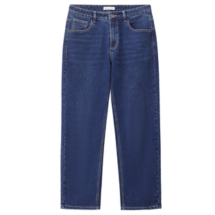 佐丹奴猫须牛仔裤男装内抓绒宽松丹宁裤中腰直筒牛仔长裤18115002