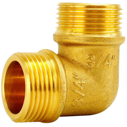 弯头90度直角双外丝直接变径直通热水器燃气水管接头配件铜4分6分