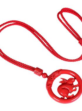 女朱砂十二生肖红砂本命年挂件