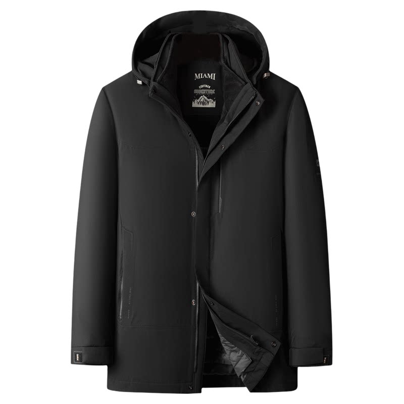 百胜狐90鸭绒男加肥工装羽绒服