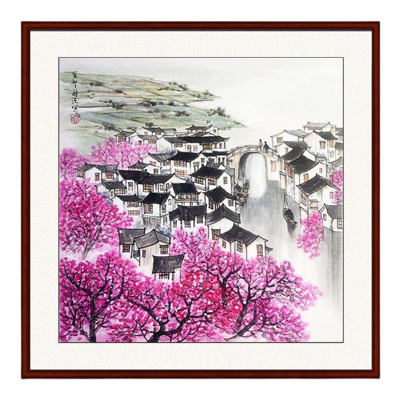 手绘国画山水画客厅办公室挂画