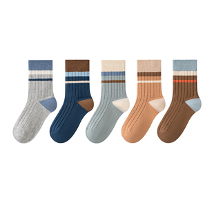 七巧板儿童袜子男童纯棉吸汗运动袜春秋男孩青少年棉袜无骨冬季袜