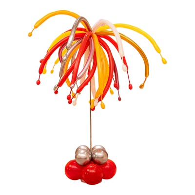 元旦烟花长条气球立柱氛围场景