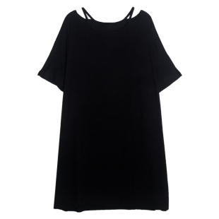 莫代尔吊带睡裙女夏季薄款短袖露肩宽松性感大码胖mm可外穿家居服
