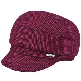 中老年人帽子女春秋天妈妈鸭舌帽加厚毛呢老人奶奶保暖老太太帽冬