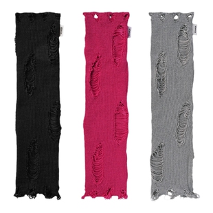 上森黑灰色破洞袜套夏季夏天堆堆袜腿套女春秋搭配小皮鞋小腿防晒