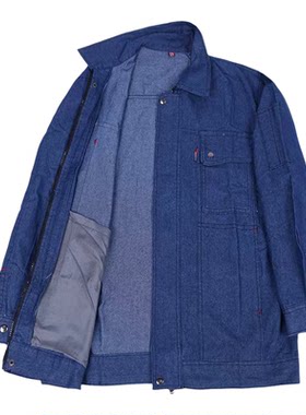 夏季牛仔防烫多口袋电焊工套装
