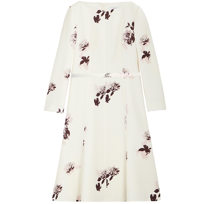 LANCY/朗姿2026春季新款优雅鱼尾印花修身显瘦长袖通勤气质连衣裙